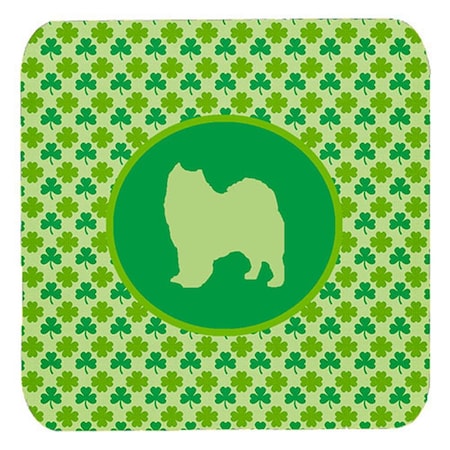 Carolines Treasures Samoyed Lucky Shamrock Foam Coasters- Set of 4 SDK1093-C-FC